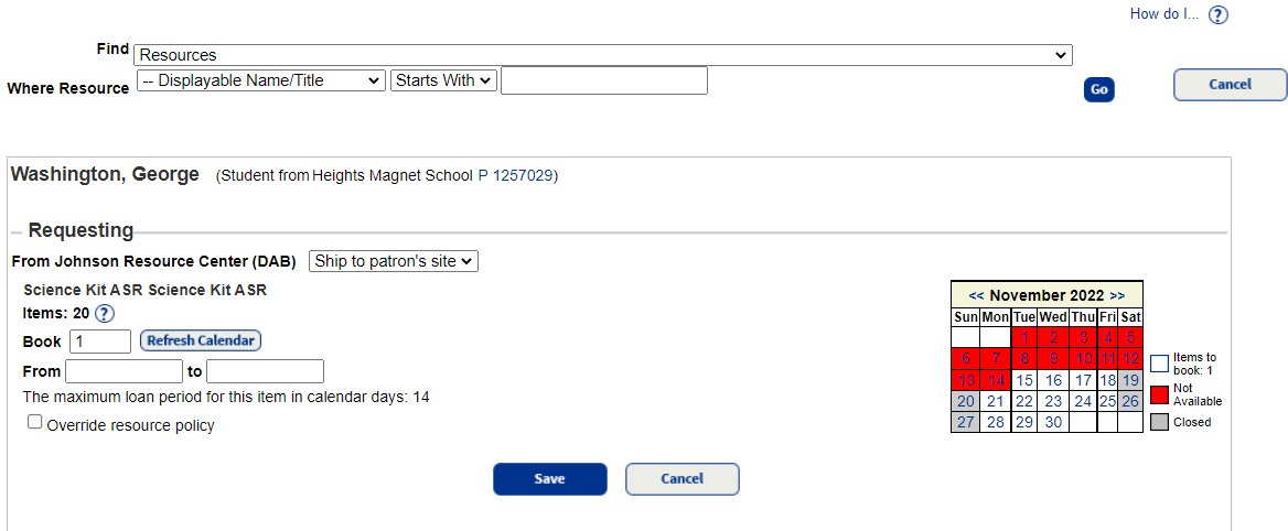 New Booking Request page.